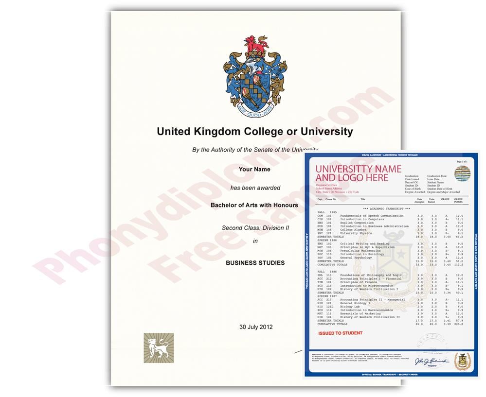 A Realistic Fake UK Degree for Your University Diploma Needs